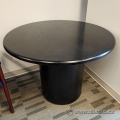 Black Round Meeting Table w/ Barrel Base